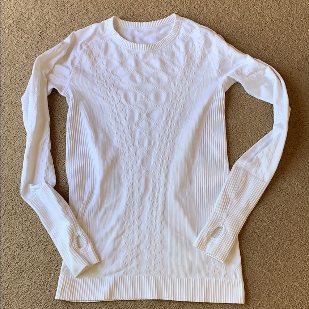 Lululemon Rest less Pullover LS  white sz 8 - Picture 2 of 8